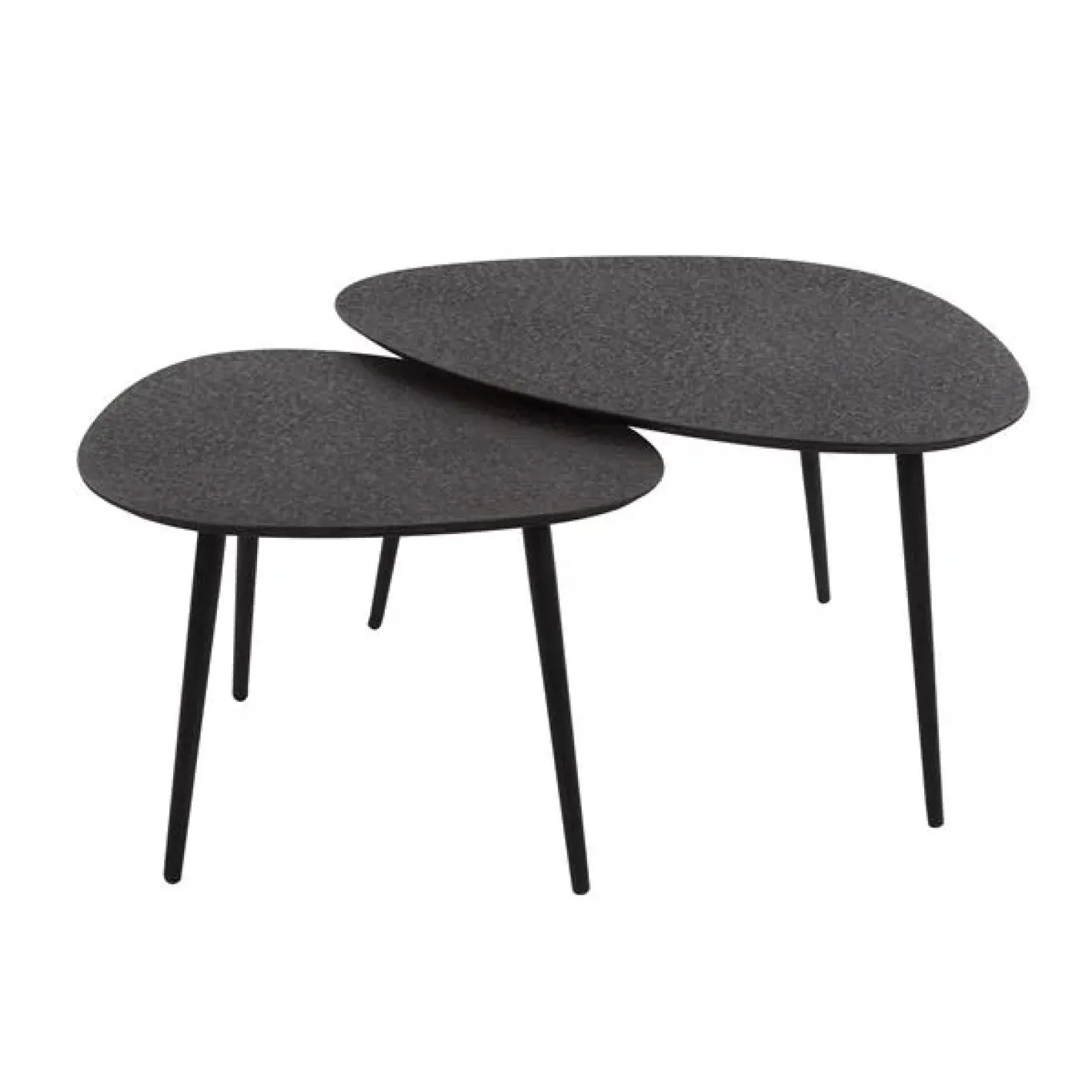 Arona Salontafel set van 2 organisch metallic / Grijs