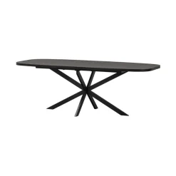 Arros uitschuifbare Eettafel zwart 180-220cm