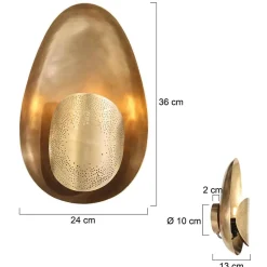 Arthur 1-lichts Wandlamp Ovaal Brons Metaal
