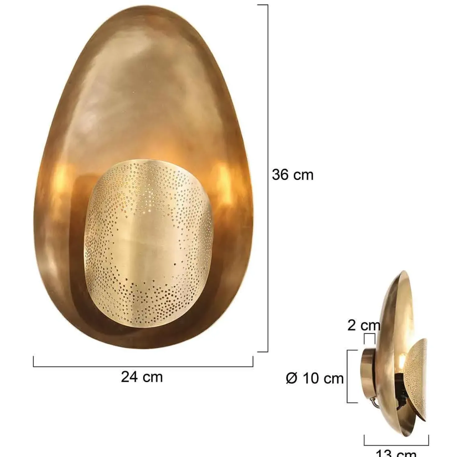Arthur 1-lichts Wandlamp Ovaal Brons Metaal
