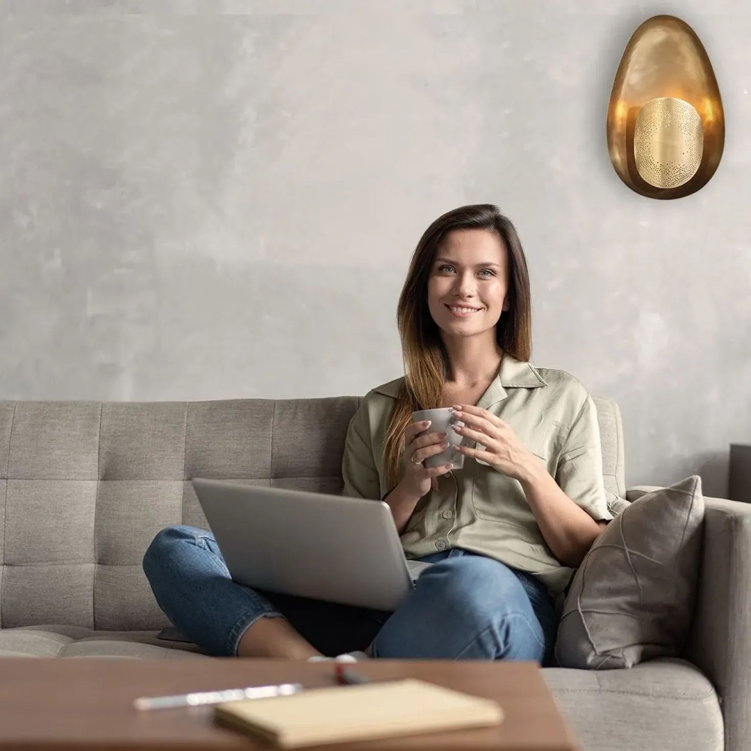 Arthur 1-lichts Wandlamp Ovaal Brons Metaal
