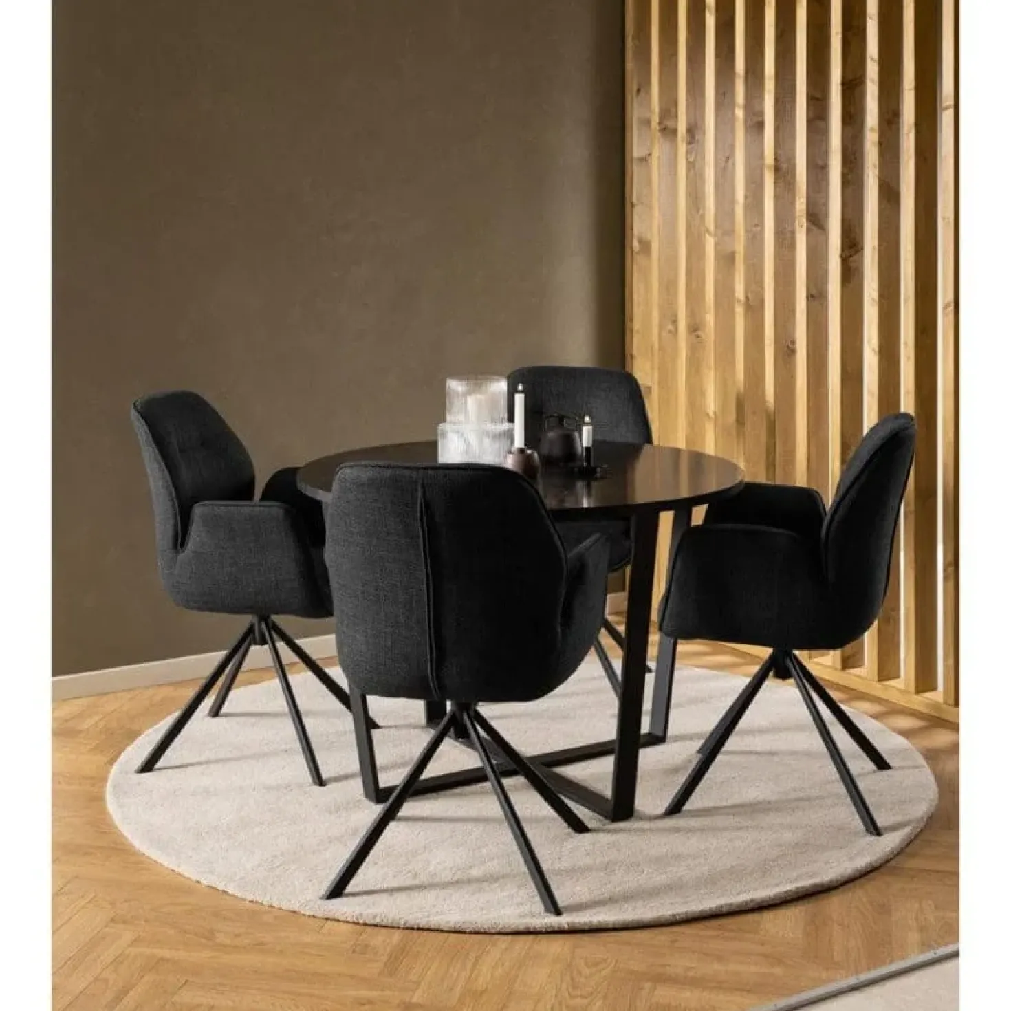 Arvico Eettafel Zwart rond 110cm