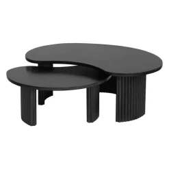 Atrani Salontafel organisch Mangohout zwart 85 cm