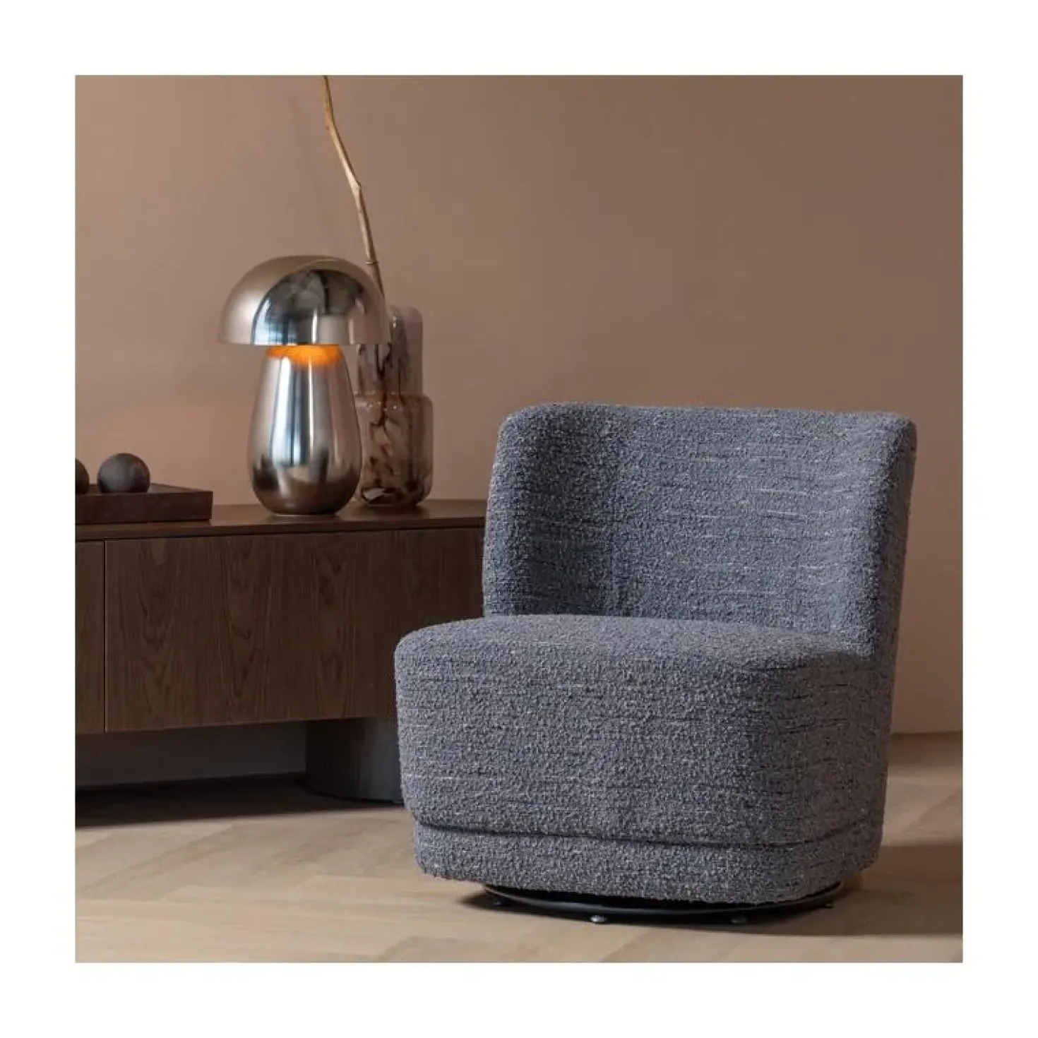 Atty Draaifauteuil Melange Grijs