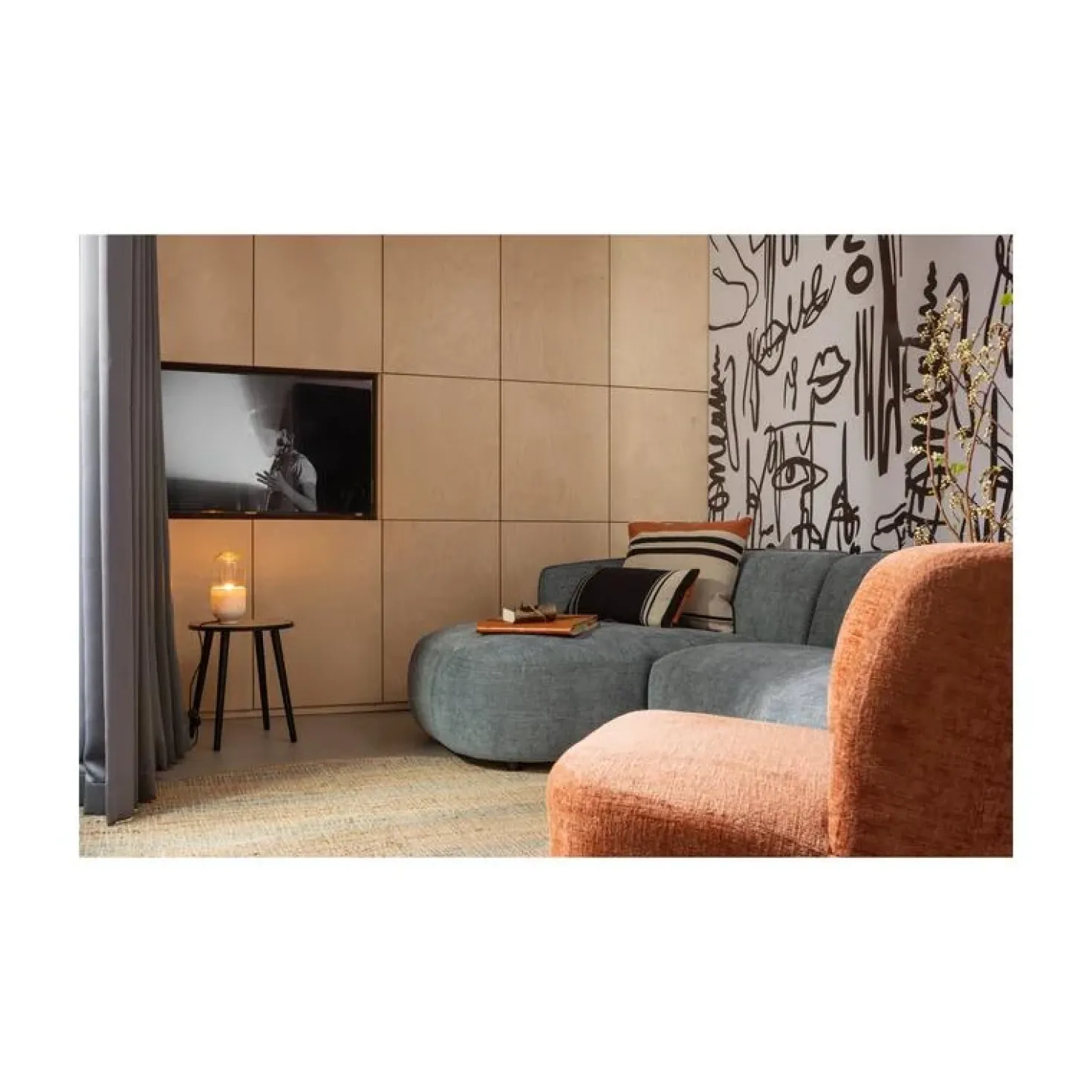 Atty Draaifauteuil velvet terracotta