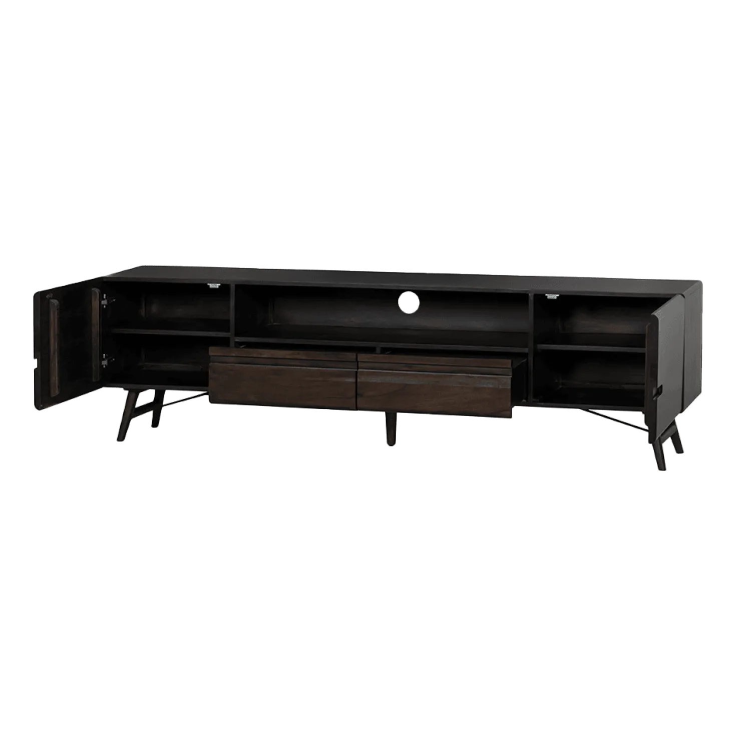 Aura Tv meubel espresso Acaciahout 210 cm