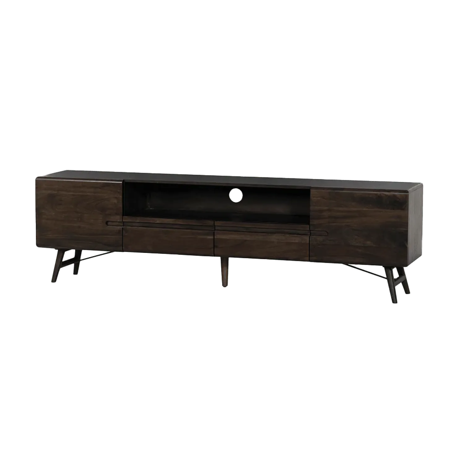 Aura Tv meubel espresso Acaciahout 210 cm