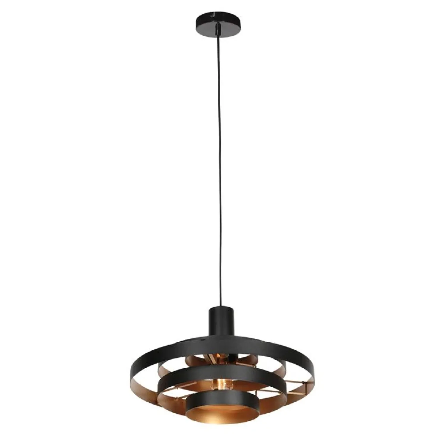 Ayra 1-lichts Hanglamp Zwart Metaal