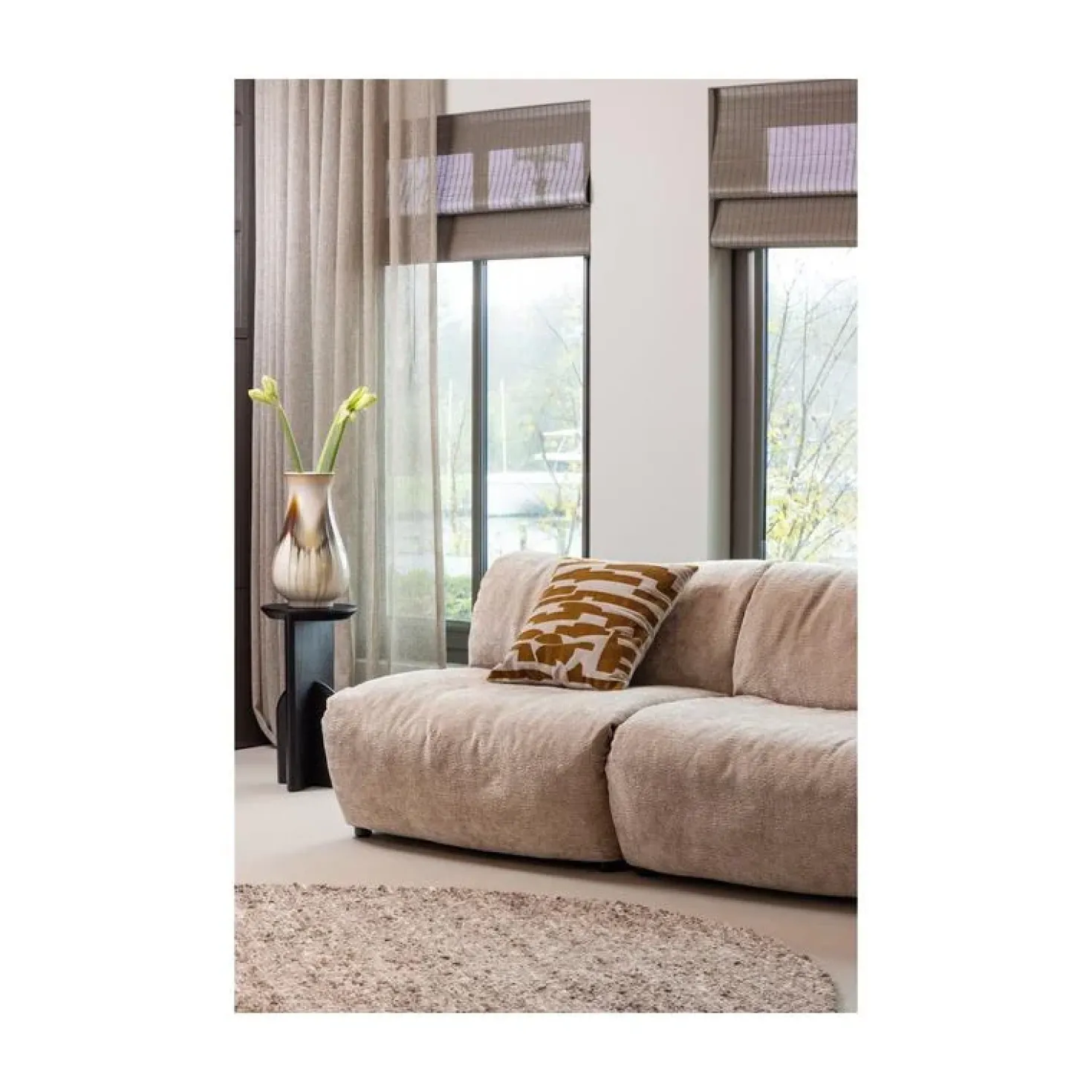 Baggy 1-zits element chenille zand