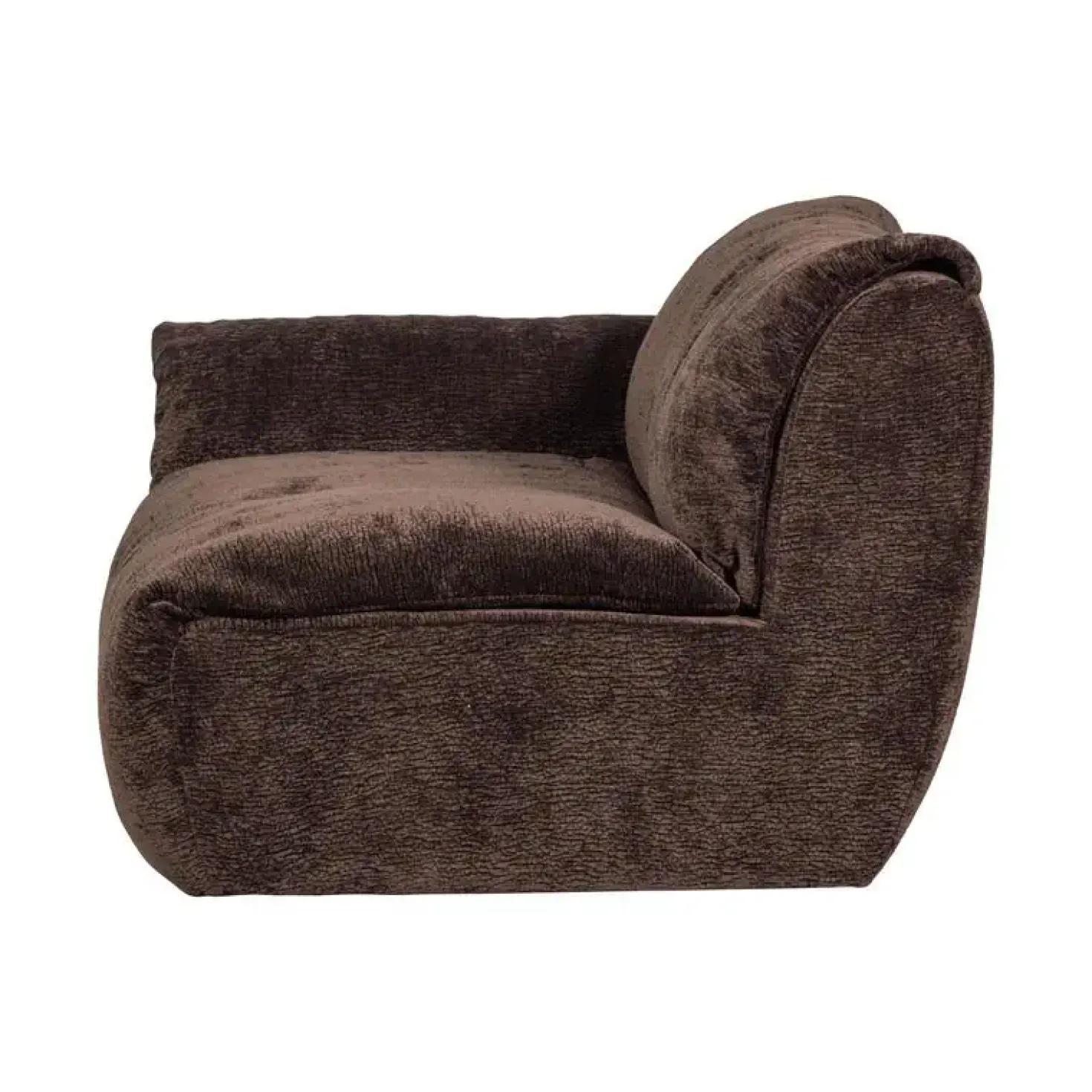 Baggy 1-zits element met arm links chenille donkerbruin