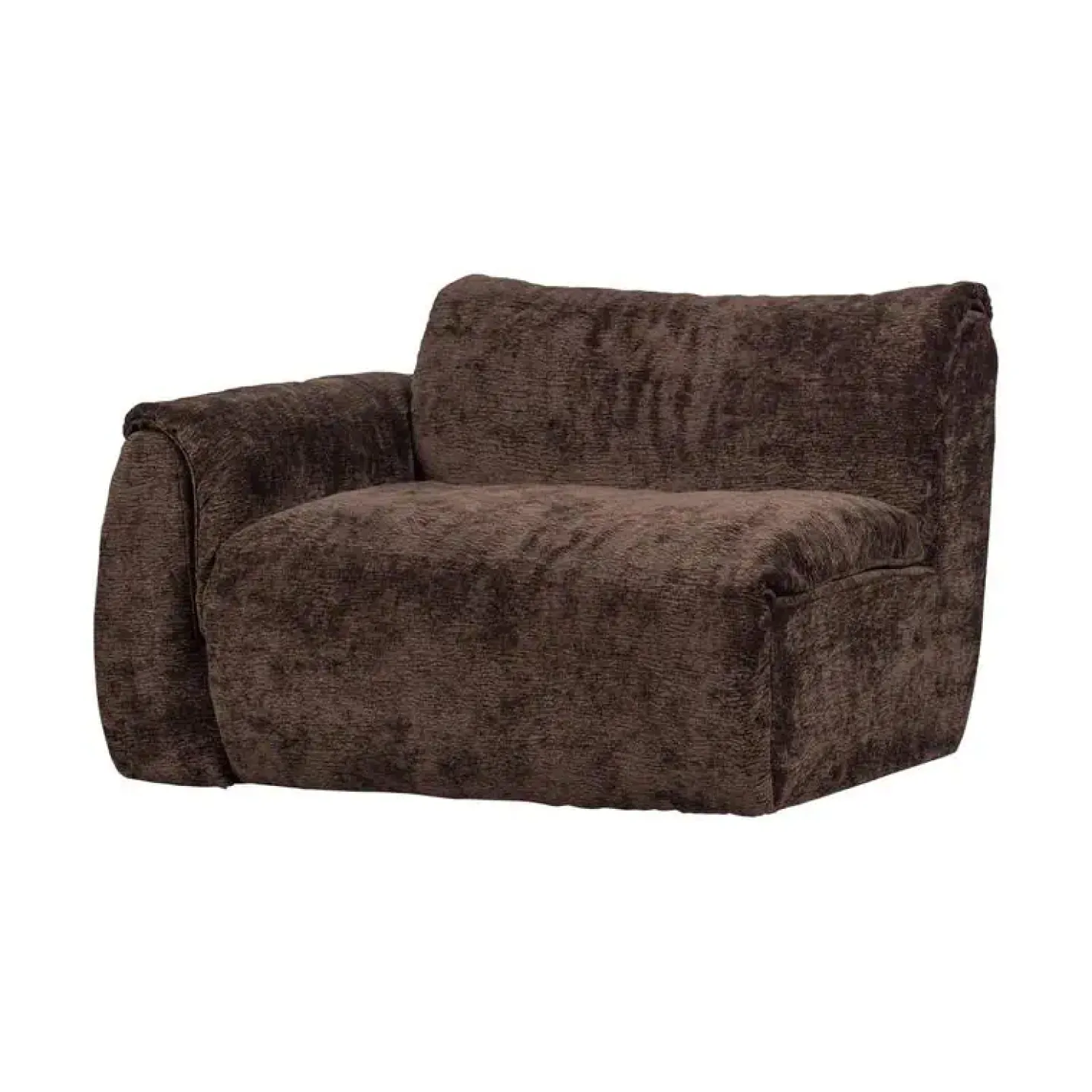 Baggy 1-zits element met arm links chenille donkerbruin