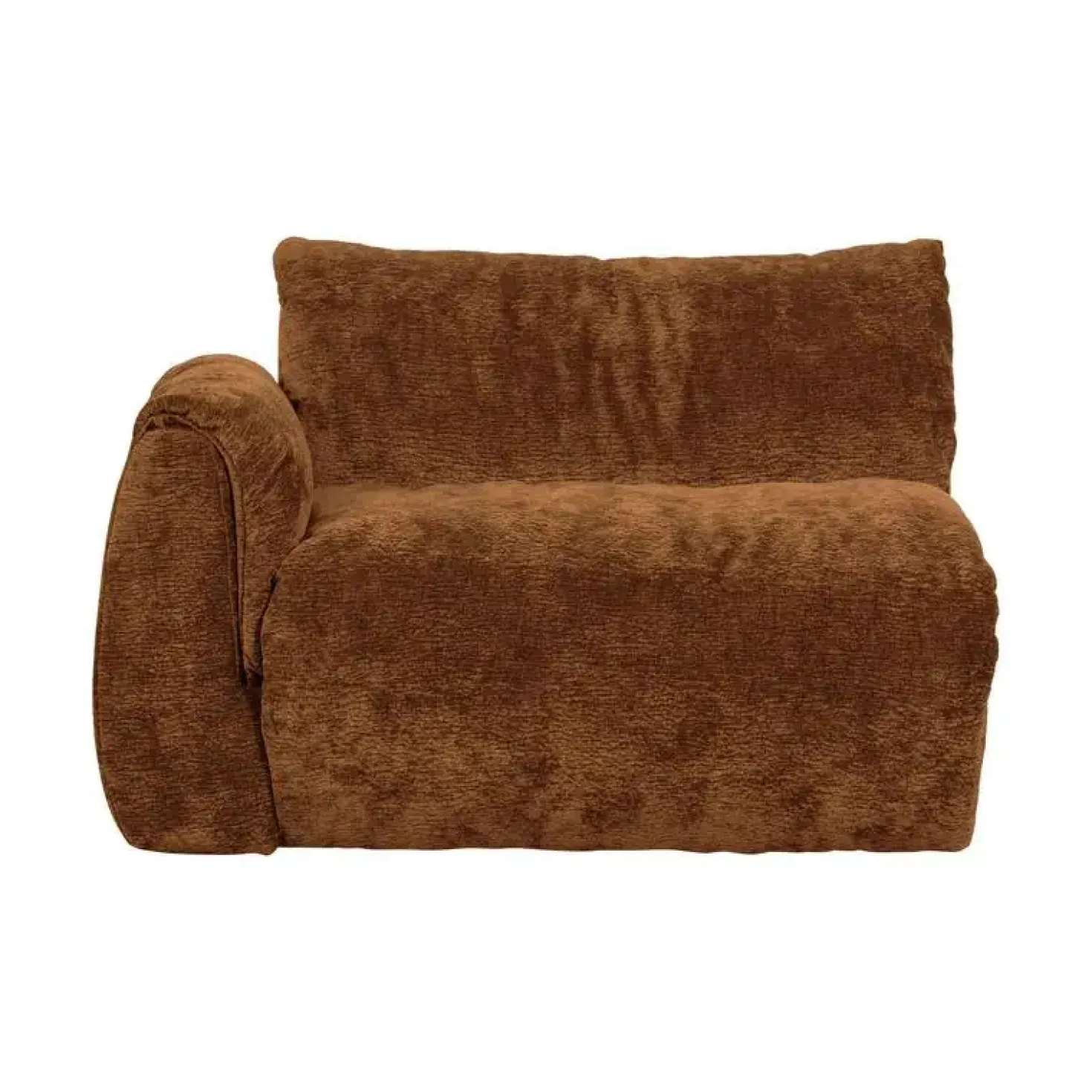 Baggy 1-zits element met arm links chenille middenbruin