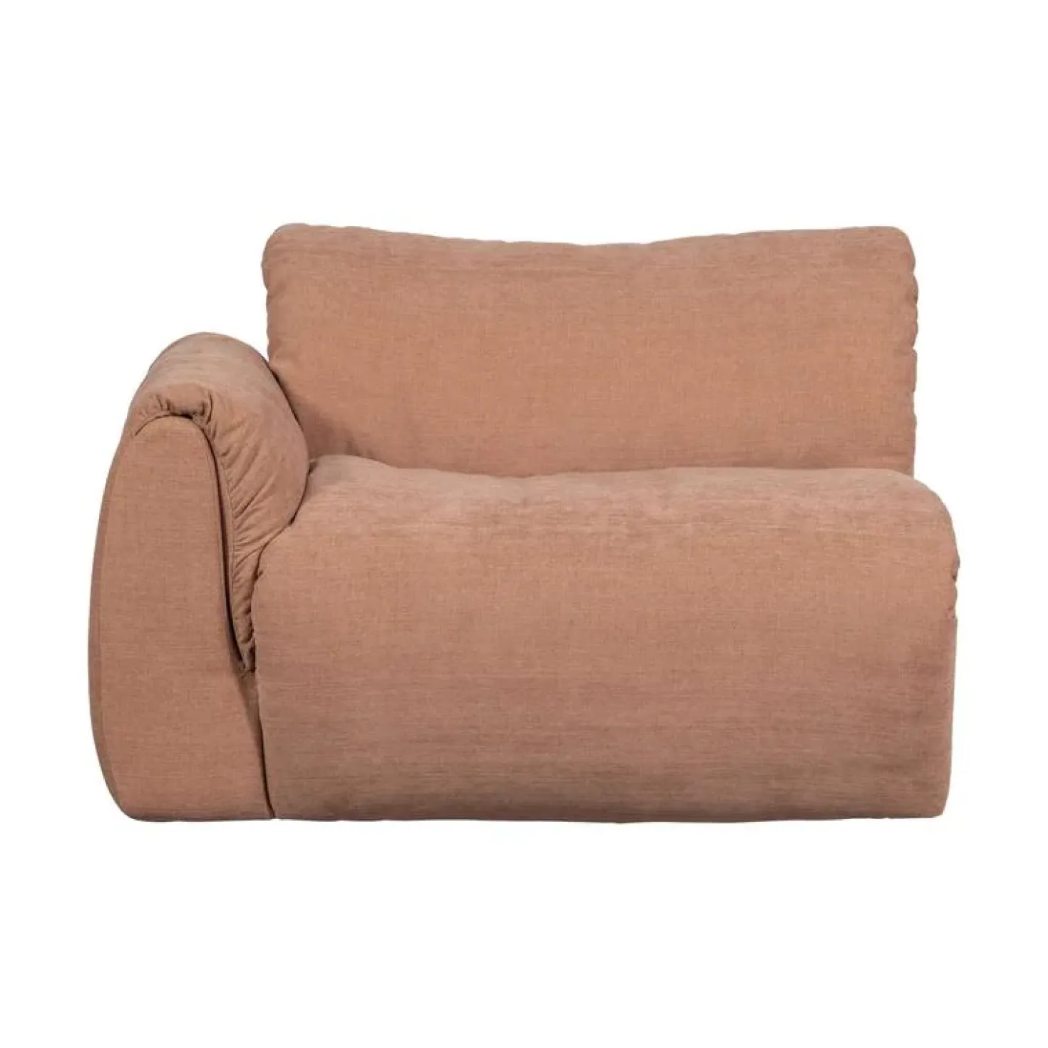 Baggy 1-zits element met arm links geweven chenille oudroze