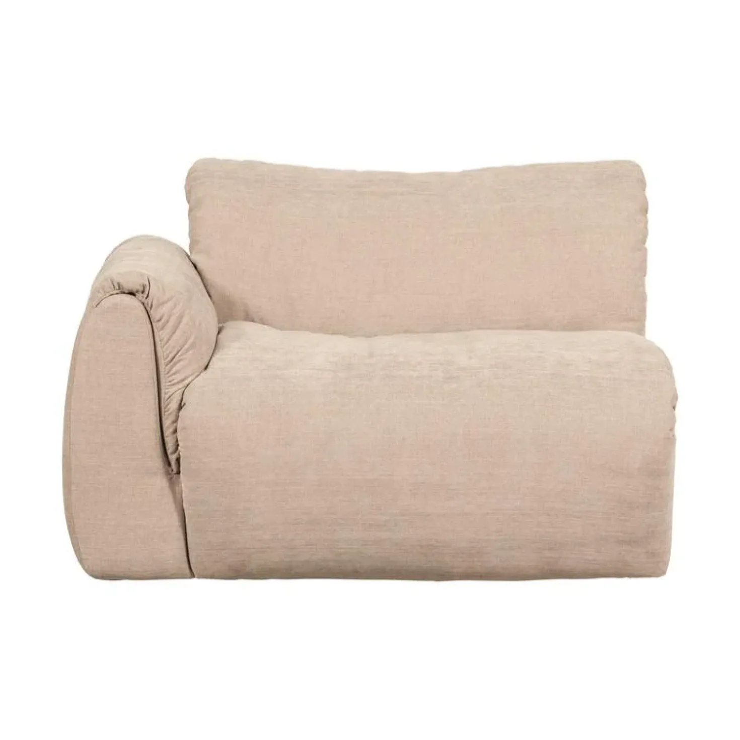 Baggy 1-zits element met arm links geweven chenille zand