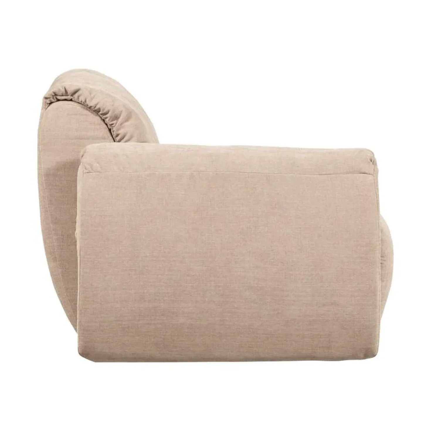 Baggy 1-zits element met arm links geweven chenille zand