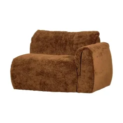 Baggy 1-zits element met arm rechts chenille middenbruin