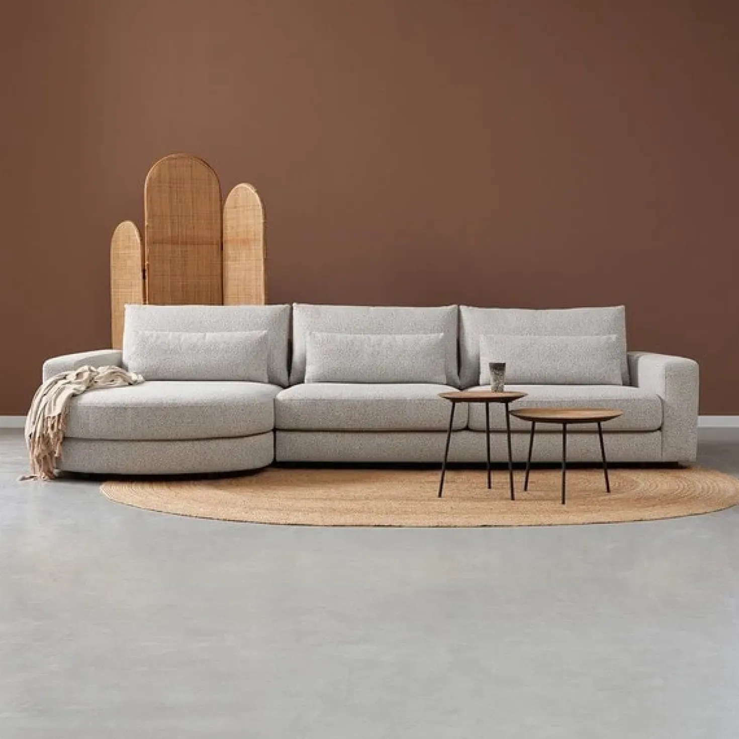Bank Como met ronde chaise longue links - Grijs Puente 09 general