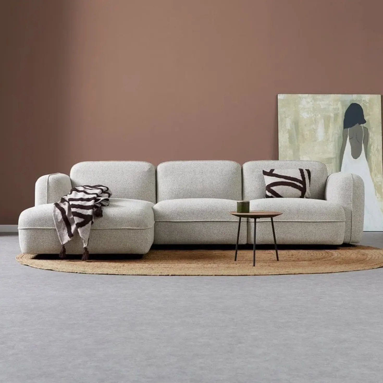 Bank Drop Chaise longue links - Serenity 03 stof
