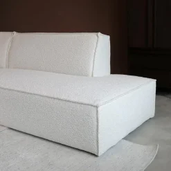 Bank Enzo Chaise longue links Bouclé wit