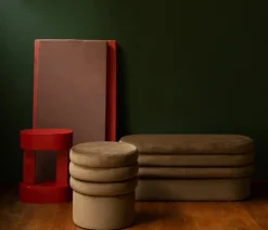 Bankje Aditi velvet Bruin 93cm