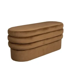 Bankje Aditi velvet Bruin 93cm