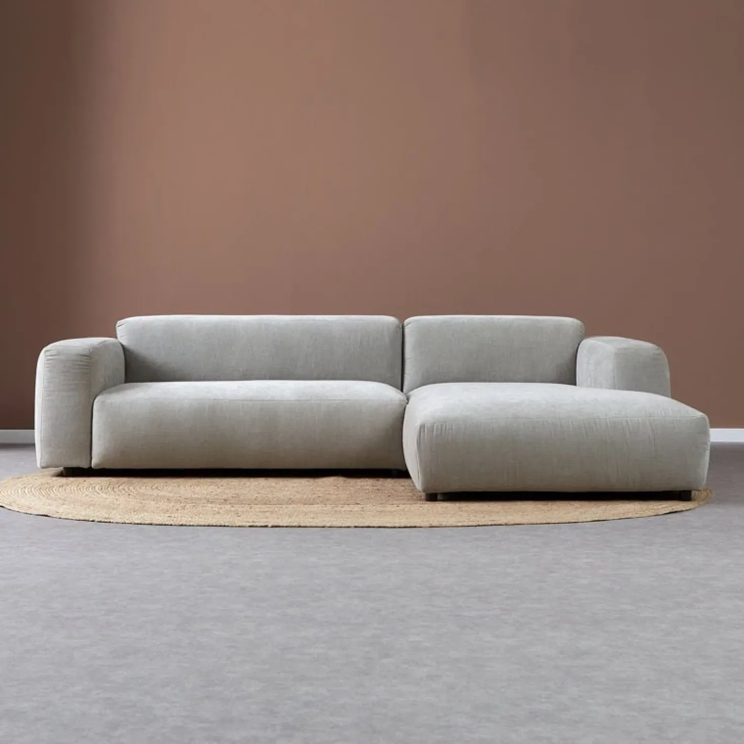 Bank Ocean Chaise longue rechts - Boston Cement Linnen