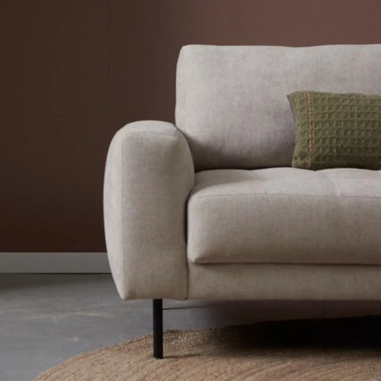Bank Oreo Chaise longue rechts linnen beige