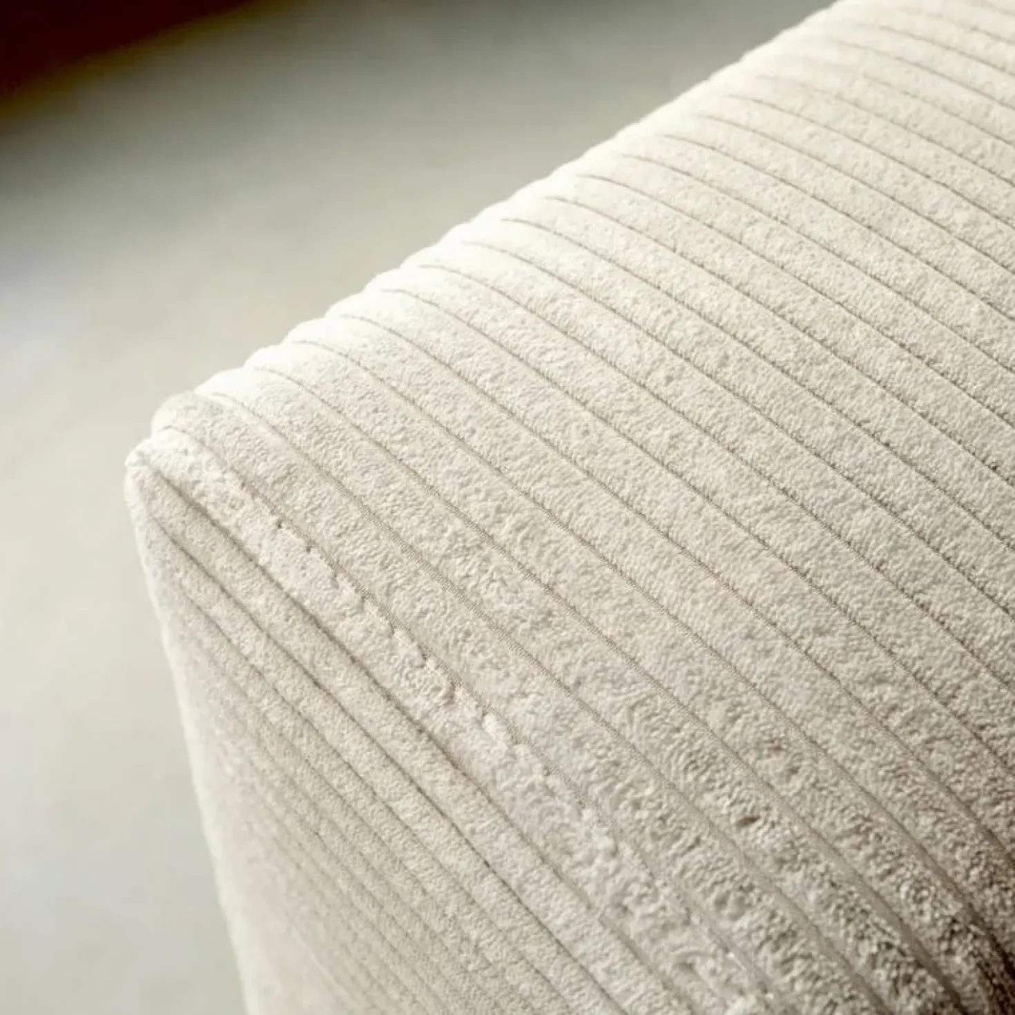 Bank Uno Chaise longue rechts ribstof beige