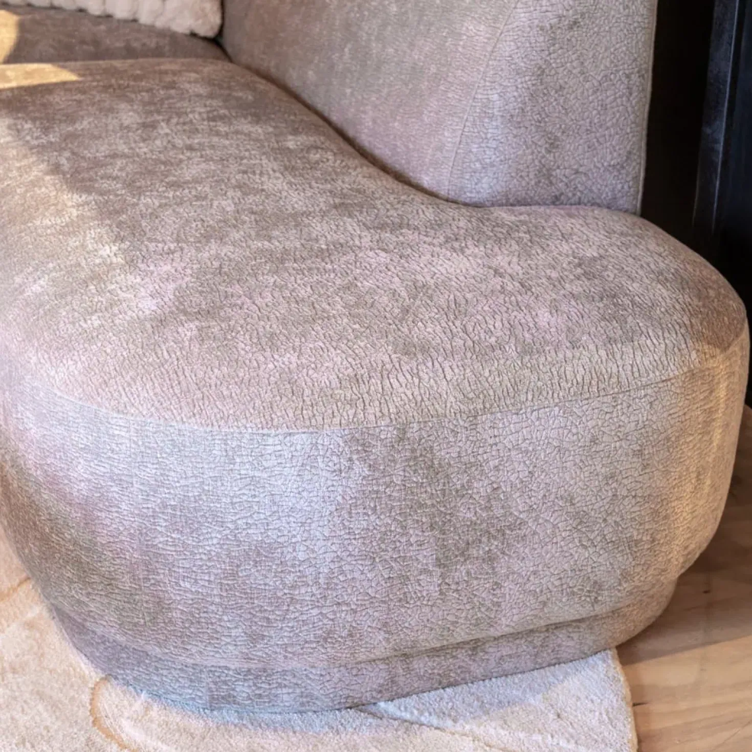 Bank Ziva (Divan rond links+2-zits zonder armen+Longchair rond rechts)