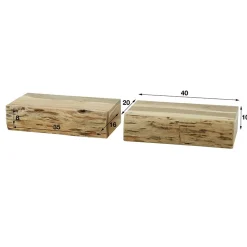 Bark houten nachtkastje zwevend set van 2 40cm