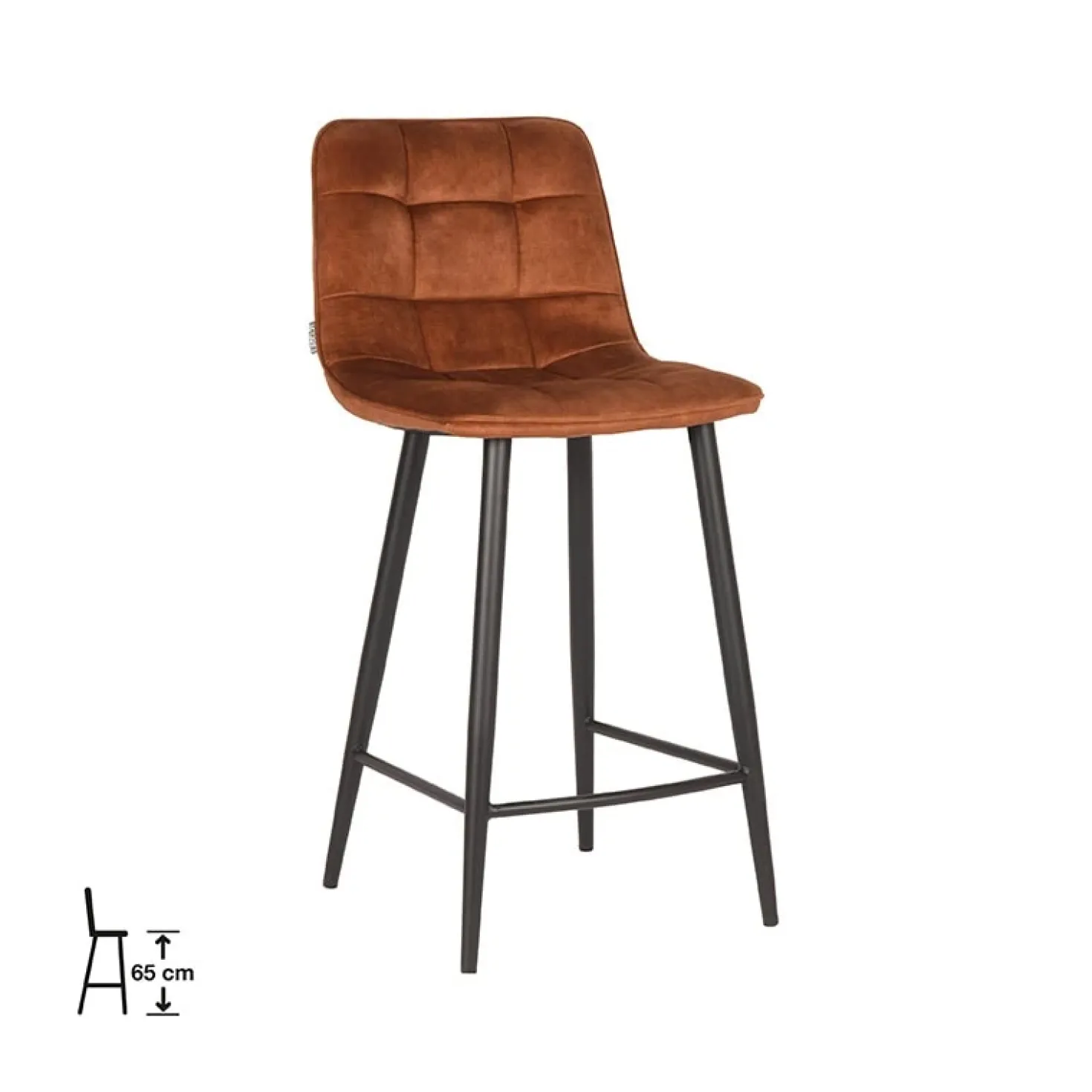 Barkruk Jelt Oker Velours 45cm