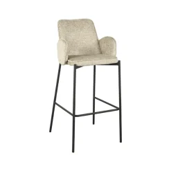 Barkruk Joni Beige Fluweel Zithoogte 78cm