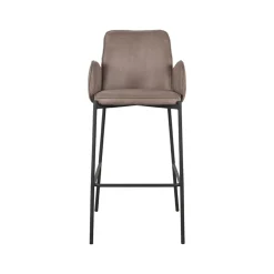 Barkruk Joni Taupe Micro Suede Zithoogte 78cm