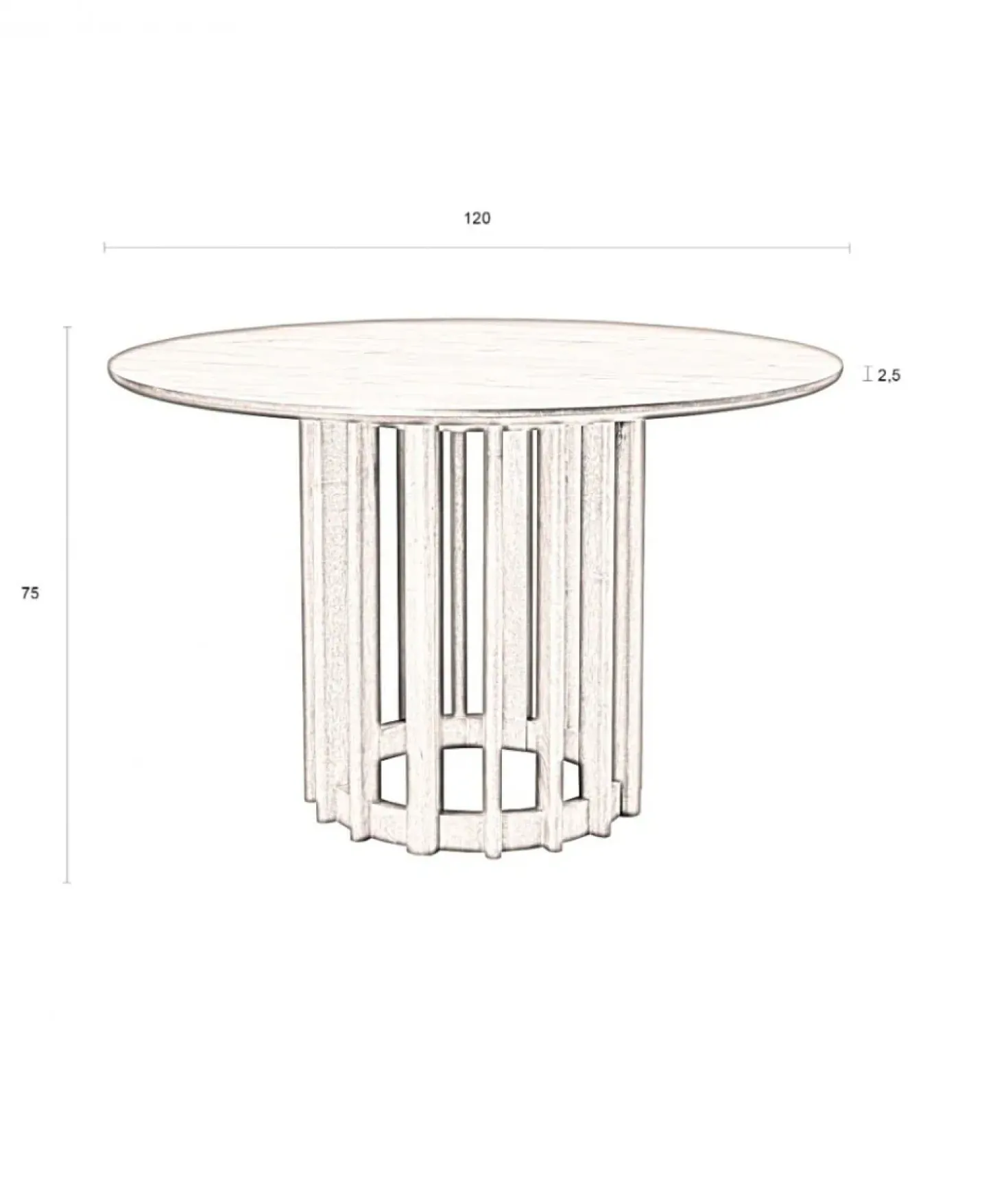 Barlet Eettafel Walnoot Rond 120cm
