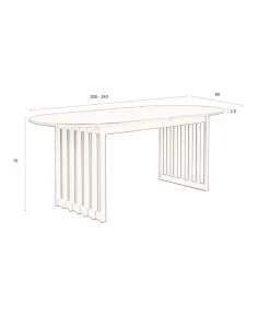 Barlet uitschuifbare Eettafel Eikenhout 200cm