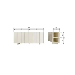 Basu Dressoir grenen dust 200 cm