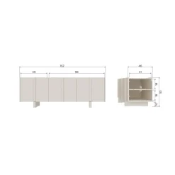 Basu Tv meubel grenen dust 152 cm