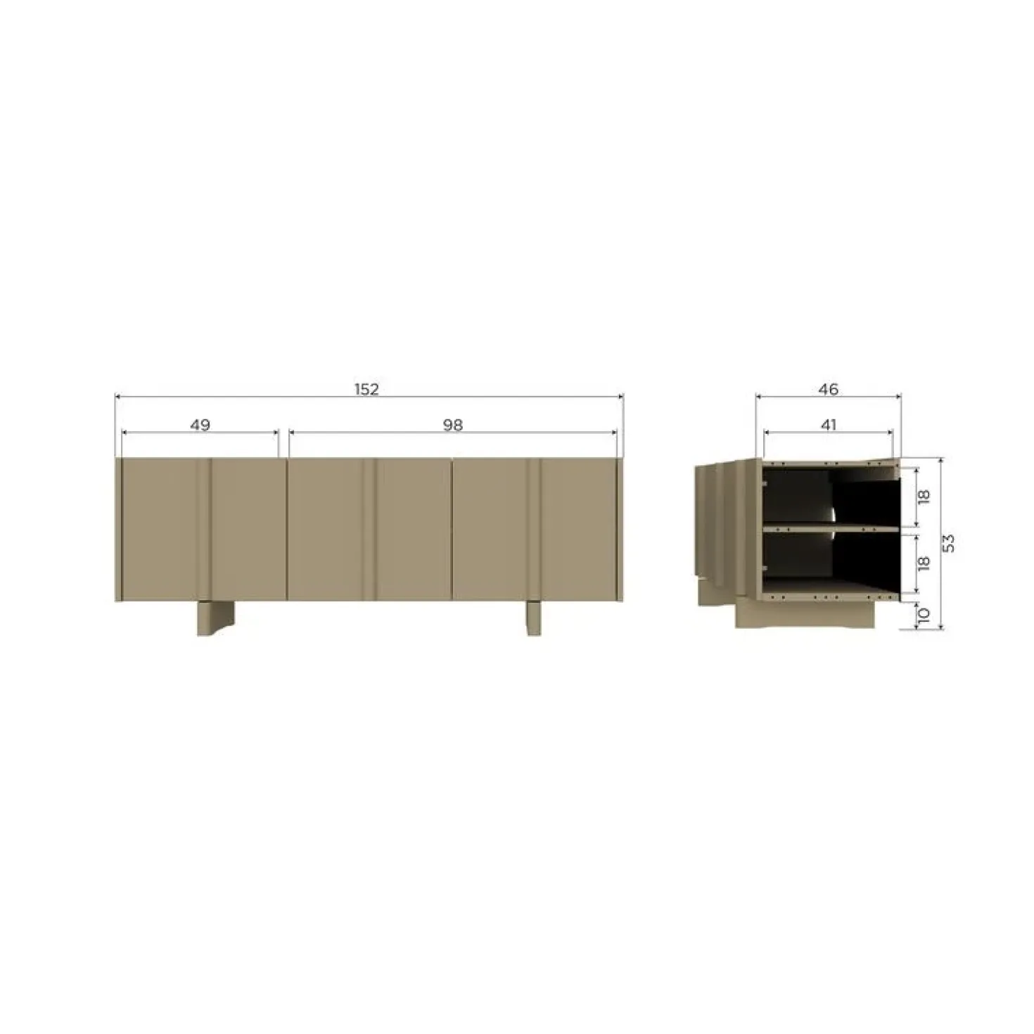 Basu Tv meubel grenen moss 152 cm