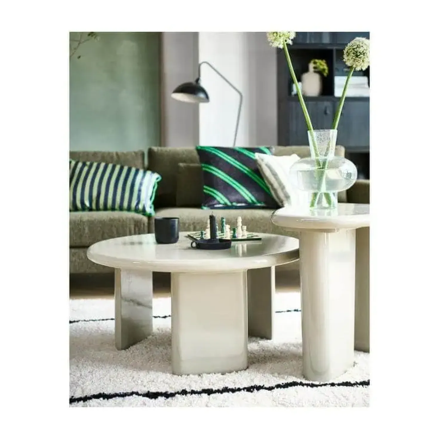 Beach Bijzettafel mangohout grijs 64cm