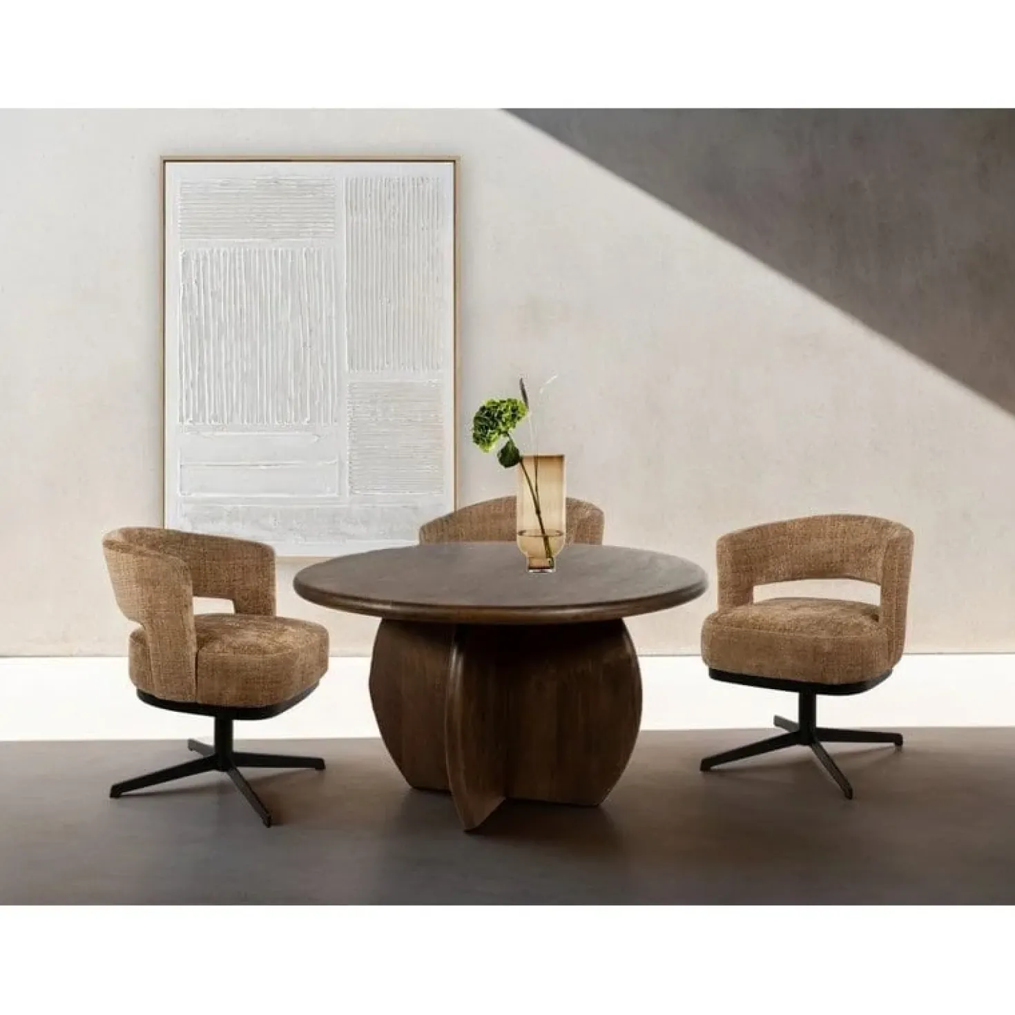 Beau eetkamerfauteuil draaipoot Bruin