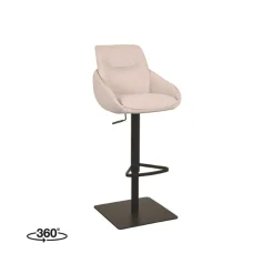 Beauty Barkruk verstelbaar Boucle creme