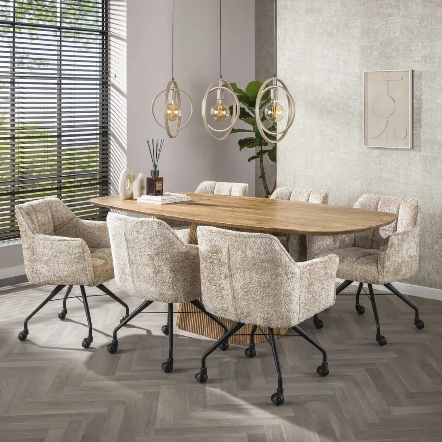 Bellamy 3-lichts Hanglamp Beige