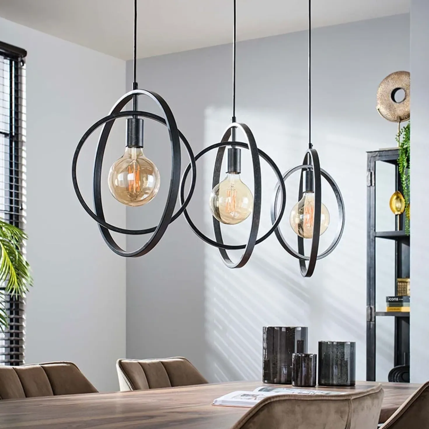 Bellamy 3-lichts hanglamp industrieel