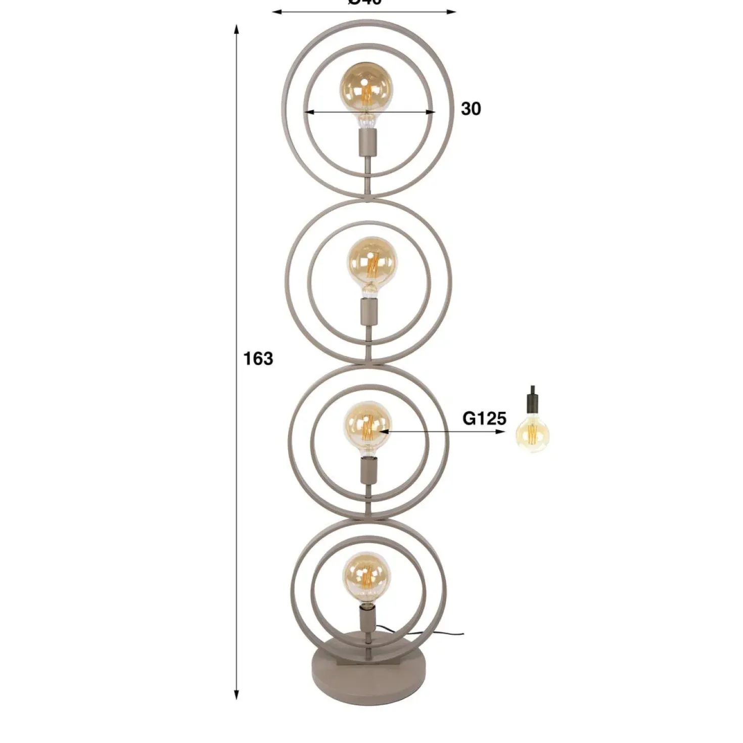 Bellamy 4-lichts Vloerlamp Beige