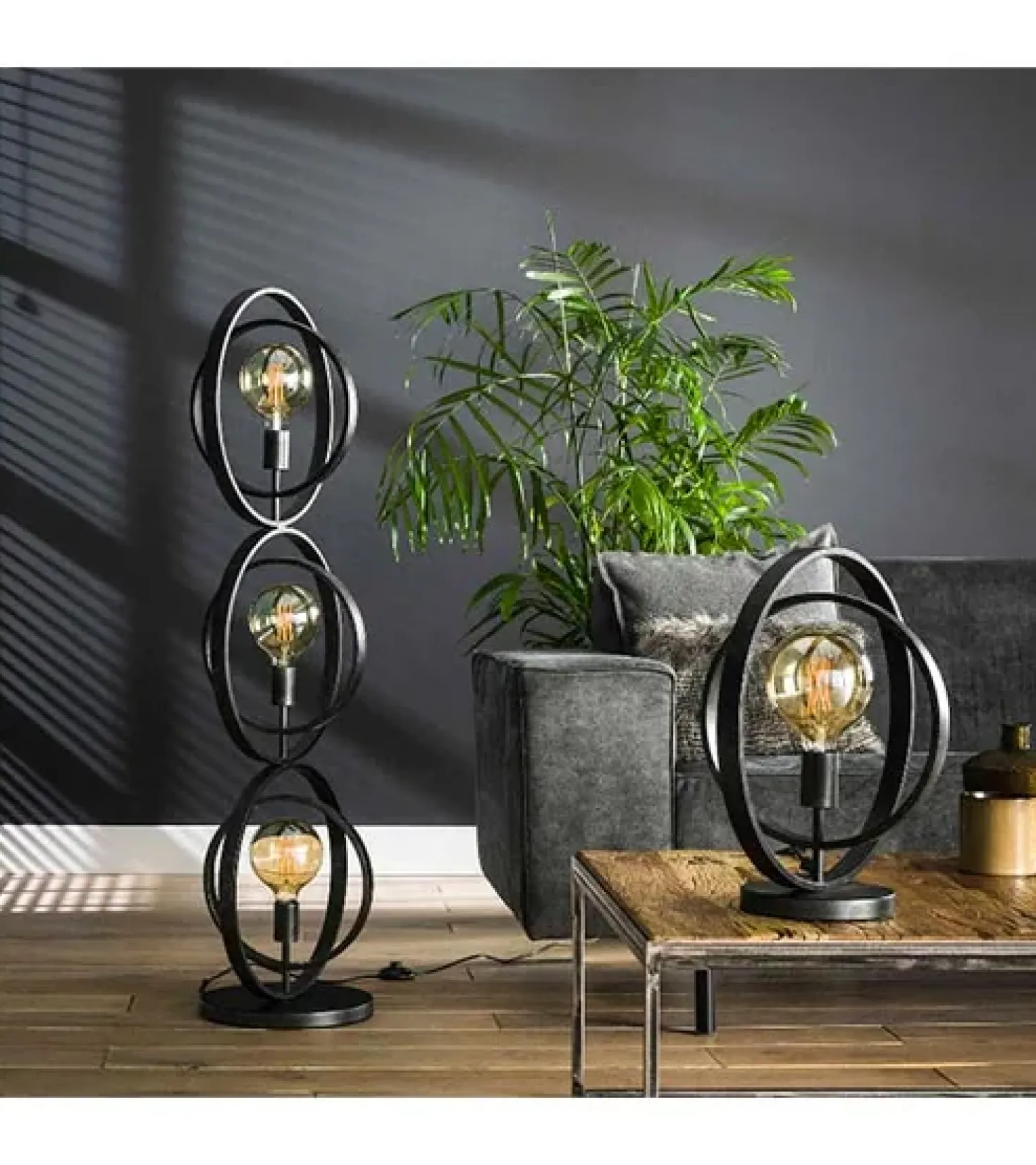 Bellamy 3-lichts vloerlamp industrieel