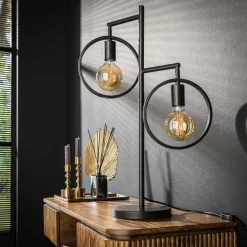 Bellivia Tafellamp 2-lichts Charcoal Zwart