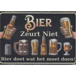 Bier zeurt niet - metalen bord