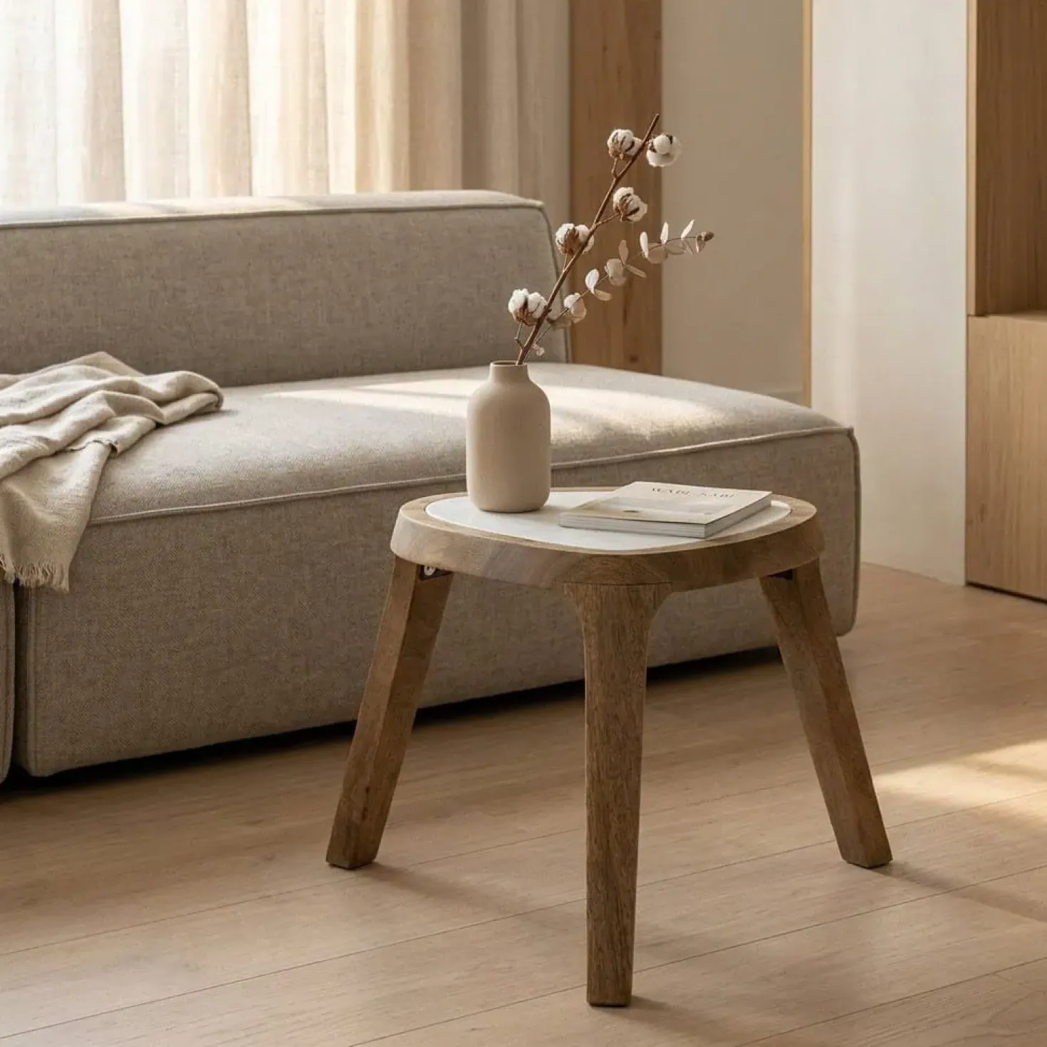 Bijzettafel Fred mangohout 38cm