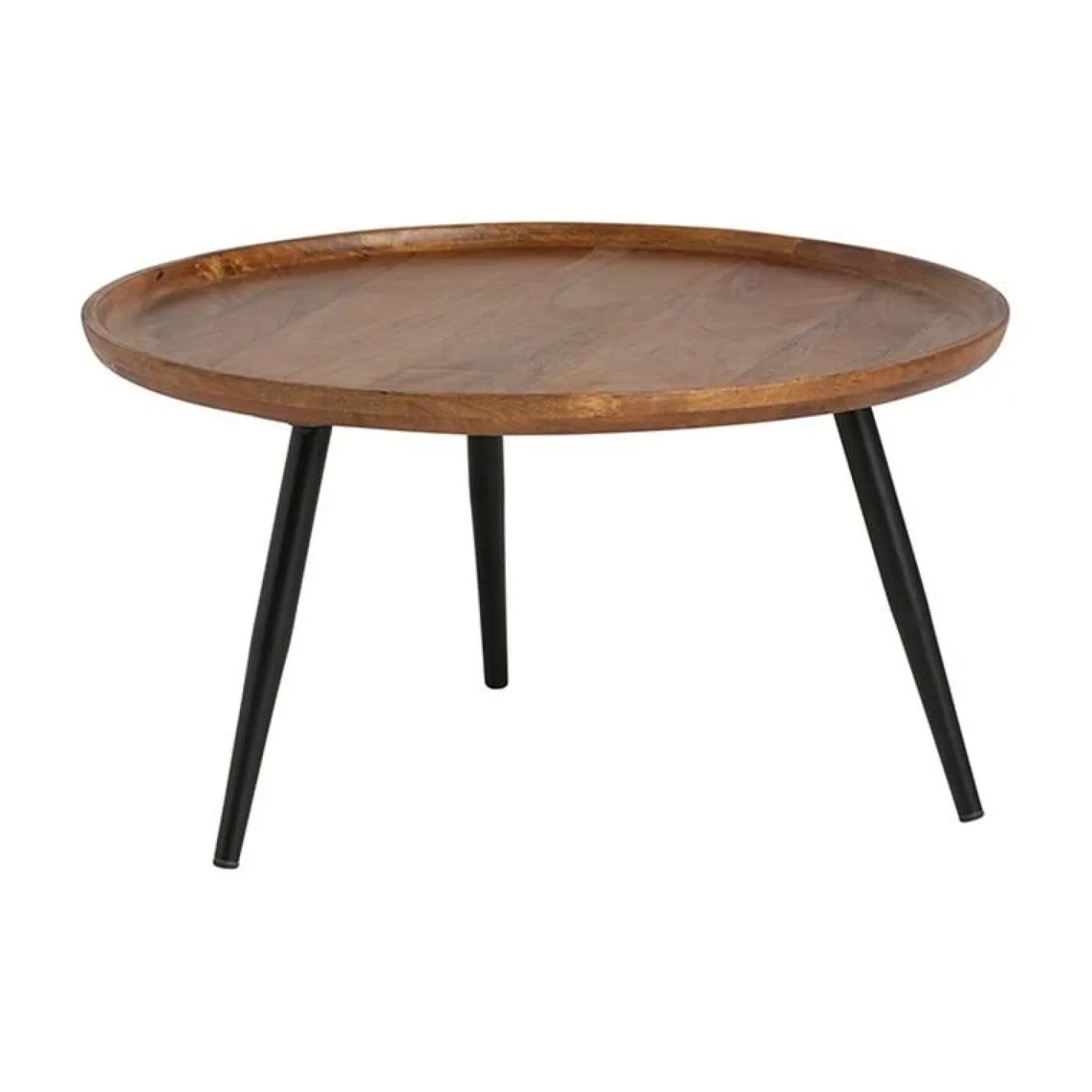 Bijzettafel Jacobs Bruin rond Mangohout 75cm