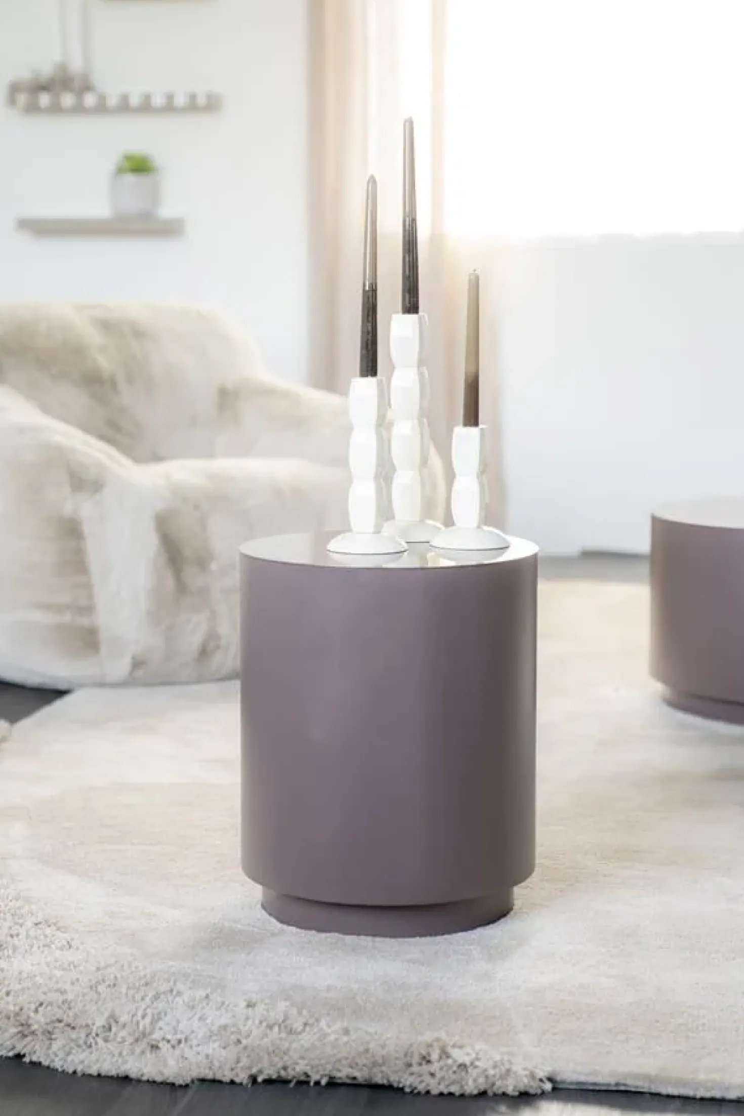Bijzettafel Mesita Donkertaupe 37cm
